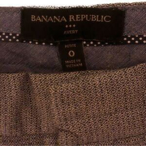 Banana Republic Avery Black & White Petite Size 0 Cotton Blend Pants